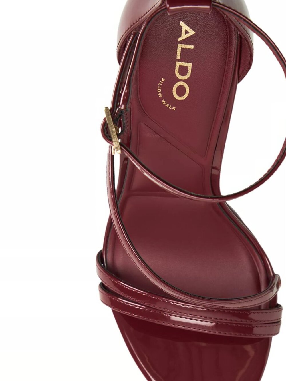ALDO Women's Odella Strappy High Heel Dress Sandals Burgundy Dark Red Patent